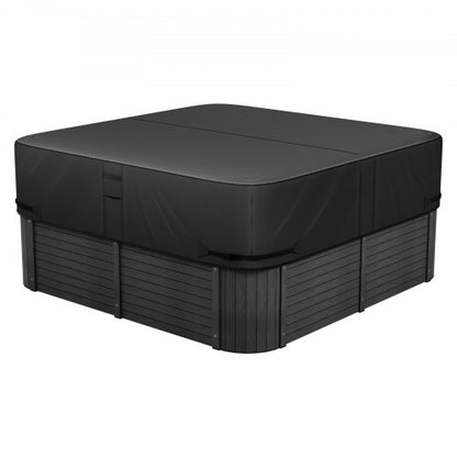Outdoor Hot Tub Cover, 88x88x20in/2235x2235x508mm Weatherproof & Waterproof Hot Tub Cover Protector, 600D Heavy Duty Oxford Fabric and 950N Tearing Strength, Square Spa Covers for Hottub, Black