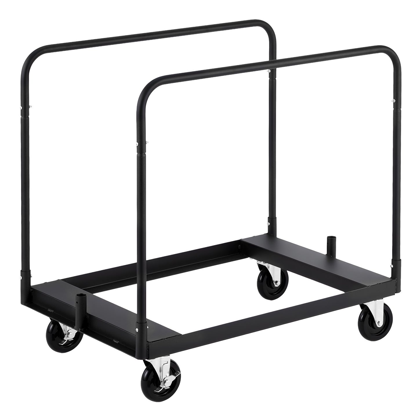 Drywall Cart Dolly, 816 kg Load Capacity, Steel Panel Truck Cart with 12.5 mm Swivel Casters, Lumber Drywall Dolly with with Tie-Down Strap & 3 Side Handrails for Factory, Warehouse, Garage, Black