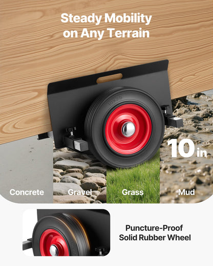 Panel Dolly, 453.6 kg Load Capacity, Drywall Mover with 25 cm Rubber Wheels Fits Different Terrain, Adjustable Clamp Panel Cart for Steel Panels, Mattress, Doors and Drywall Sheet, Black