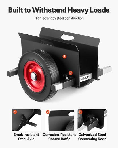 Panel Dolly, 453.6 kg Load Capacity, Drywall Mover with 25 cm Rubber Wheels Fits Different Terrain, Adjustable Clamp Panel Cart for Steel Panels, Mattress, Doors and Drywall Sheet, Black