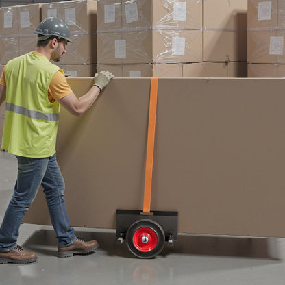 Panel Dolly, 453.6 kg Load Capacity, Drywall Mover with 25 cm Rubber Wheels Fits Different Terrain, Adjustable Clamp Panel Cart for Steel Panels, Mattress, Doors and Drywall Sheet, Black