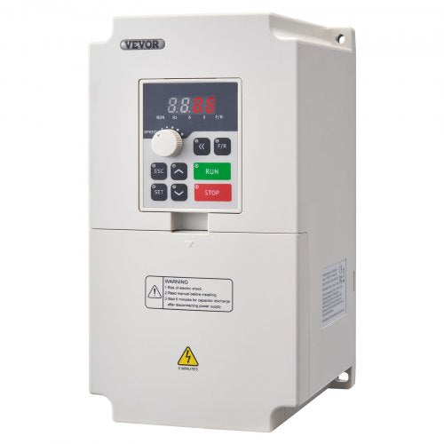 VFD 5HP, 4KW, 18A, 1 or 3 Phase AC 220V Input to 3 Phase AC 0~220V Output Variable Frequency Drive, 50/60Hz Input, 0-2000Hz Output VFD for Spindle Motor Speed Control