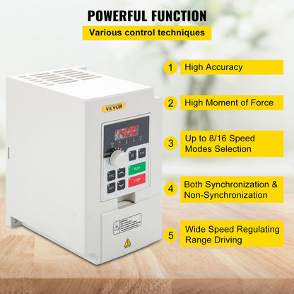 Variable Frequency Drive, AC 220V Input 3KW Variable Frequency CNC Drive Inverter Converter, VFD 4HP 1 or 3 Phase Input, 3 Phase Output, CNC Motor Inverter Converter for Motor Speed Control