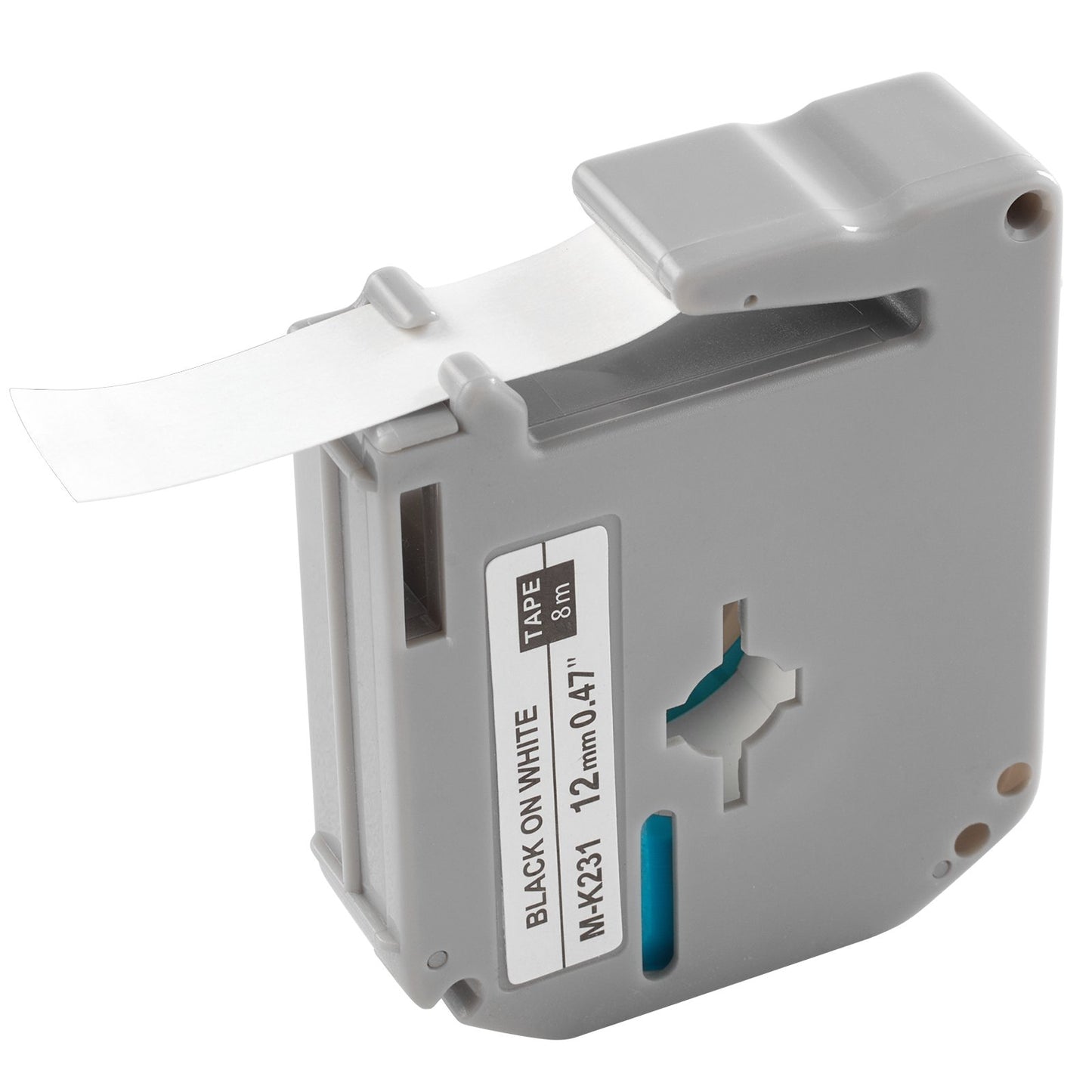 Label Maker Tape, 4 Pack, 0.47 in / 12 mm Black on White Label Cartridge Compatible for Various Types of Brother Labelers, Durable & Long-lasting, Waterproof, Replacement for Letra Tag M-K231