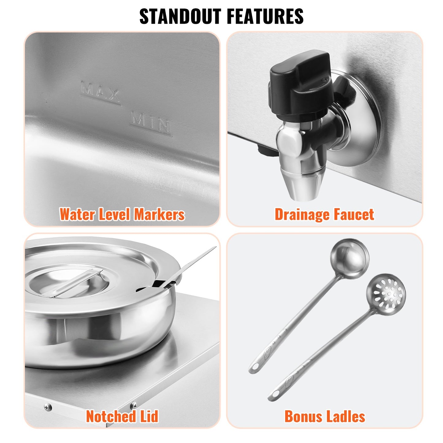 Electric Soup Warmer, Three 7.4QT Stainless Steel Round Pot, 1200W Commercial Food Warmer, 86~185°F Adjustable Temp, Bain Marie with Anti-Dry Burn and Reset Button, for Restaurant, Buffet