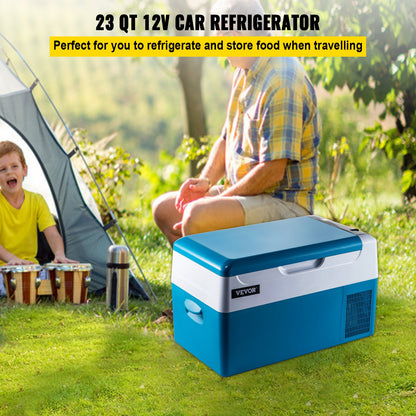 Car Refrigerator 22L Compressor Portable Small Refrigerator Car Refrigerator Freezer Vehicle Car Truck RV Boat Mini Electric Cooler for Driving Travel Fishing Outdoor and Home Use