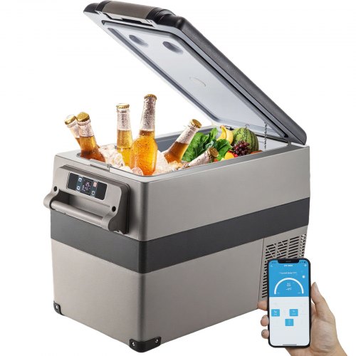 Portable Small Car Freezer 45L Mini Car Freezer Refrigerator 45W Car Fridge Cooler 12V Fridge Freezer AC/DC Portable Freezer Portable Vehicle Car Fridge For Home and Outdoor Use