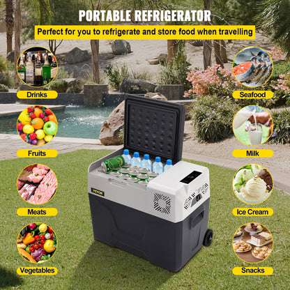 Car Refrigerator 30L Compressor Portable Small Refrigerator Car Refrigerator Freezer Vehicle Car Truck RV Boat Mini Electric Cooler for Driving Travel Fishing Outdoor and Home Use