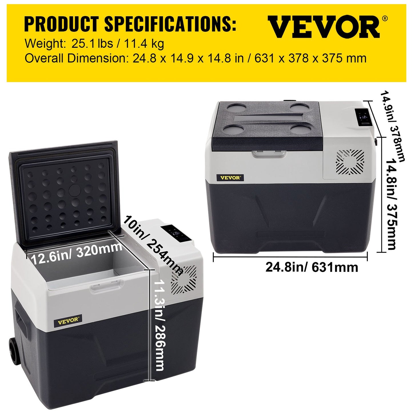 Car Refrigerator 30L Compressor Portable Small Refrigerator Car Refrigerator Freezer Vehicle Car Truck RV Boat Mini Electric Cooler for Driving Travel Fishing Outdoor and Home Use