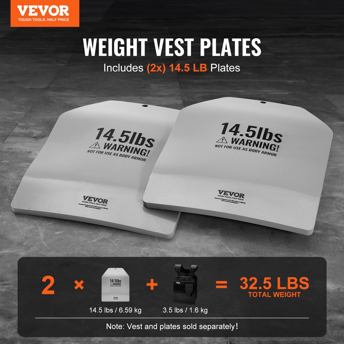 Curved Weight Vest Plates, 14.5 LB Pairs, Premium Steel Weighted plates, Contoured Ergonomic Fit – WODs, Additional Weight for Weight Vests, for Strength Training, Running, Heavy Workouts