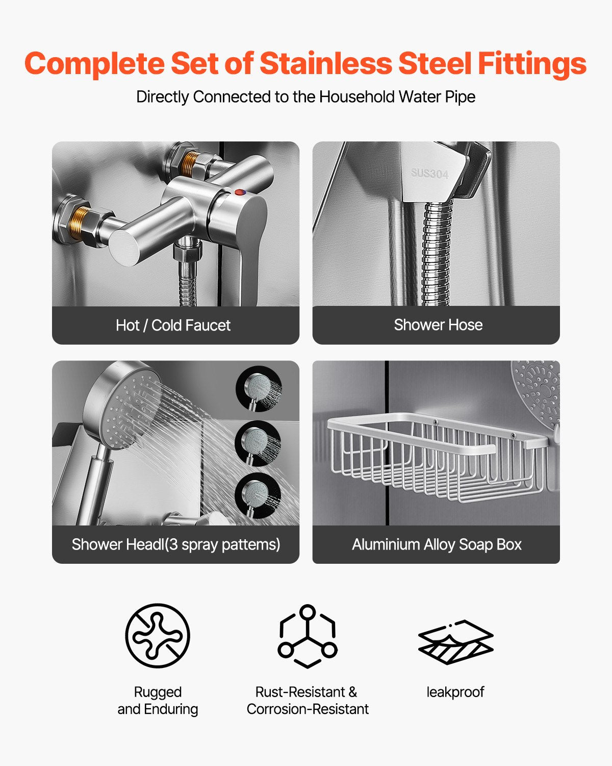 Stainless Steel Dog Washing Station, 127 cm Pet Grooming Tub w/ Ramp, PE Water Filter Board, Faucet & Showerhead & Soap Holder Dog Bathtub for Large & Medium & Small Pets (Right Door)