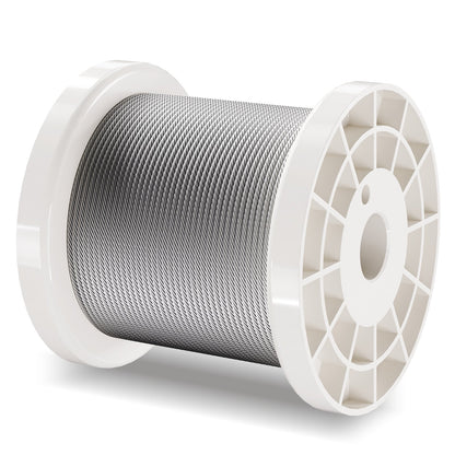 Drahtseil-Set, 1/16" 330 ft Edelstahlseil 304 mit 80 Hülsen und 20 Kauschen, 450 lbs Bruchfestigkeit, 7x7 Litzen, Marine- und Flugzeugqualität für Handläufe, Treppen, Terrassen, Zäune und Außenbereiche