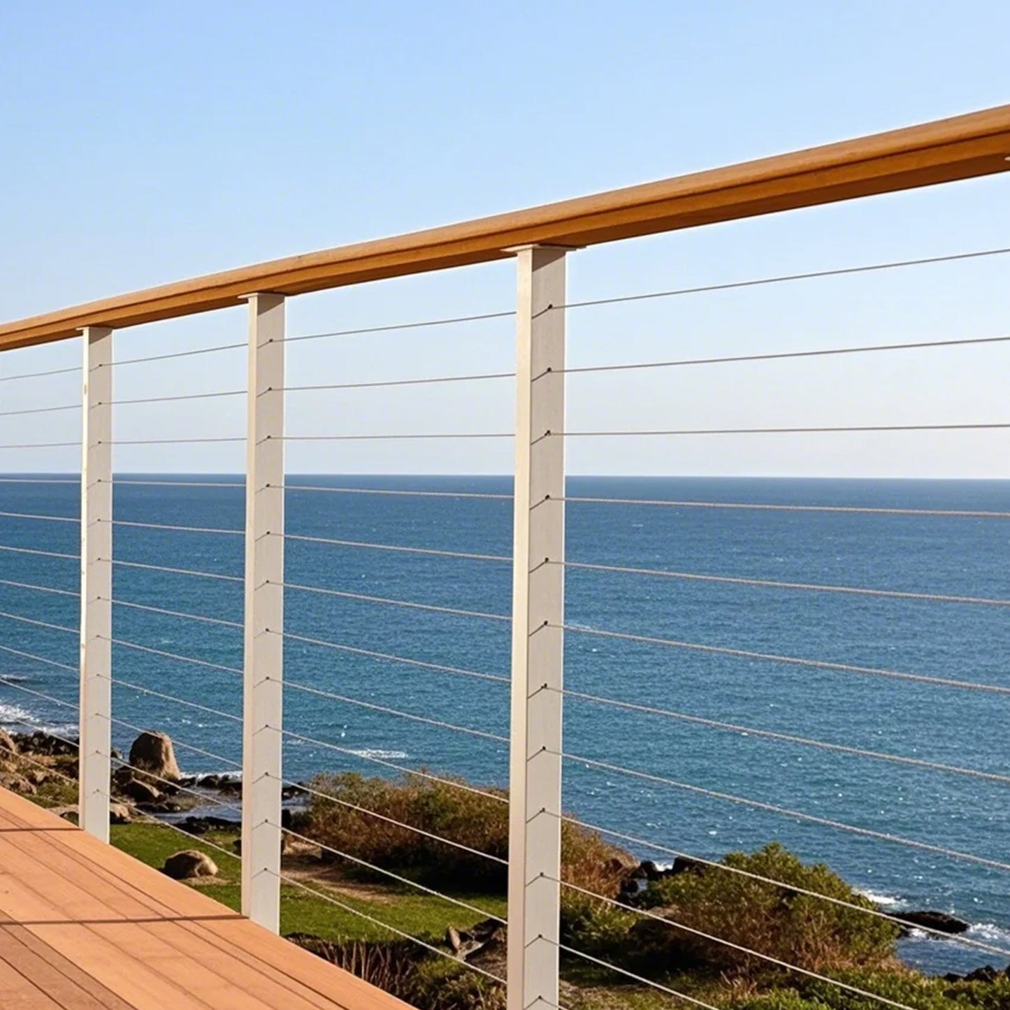 Drahtseil-Set, 1/8" 100 Fuß Edelstahlseil 304 mit 124 Zubehörteilen, Bruchfestigkeit 1600 lbs, 7x7 Litzenkonstruktion, Marine- und Flugzeugqualität für Handläufe, Treppen, Terrassen, Zäune und Außenbereiche