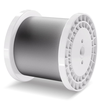 Drahtseil-Set, 1/8" 1000ft 316 Edelstahlseil mit Schneidgerät und Handschuhen, 1600 lbs Bruchfestigkeit, 7x7 Litzenkonstruktion, Marine- und Flugzeugqualität für Handläufe, Treppen, Terrassen, Zäune und Außenbereiche