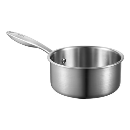 1.5 QT Saucepan, Stainless Steel Saucepan with Glass Lid, Multipurpose Nonstick Stainless Steel Small Cooking Sauce Pot with Ergonomic Handle, Friendly for Oven, Dishwasher, Induction Cooker