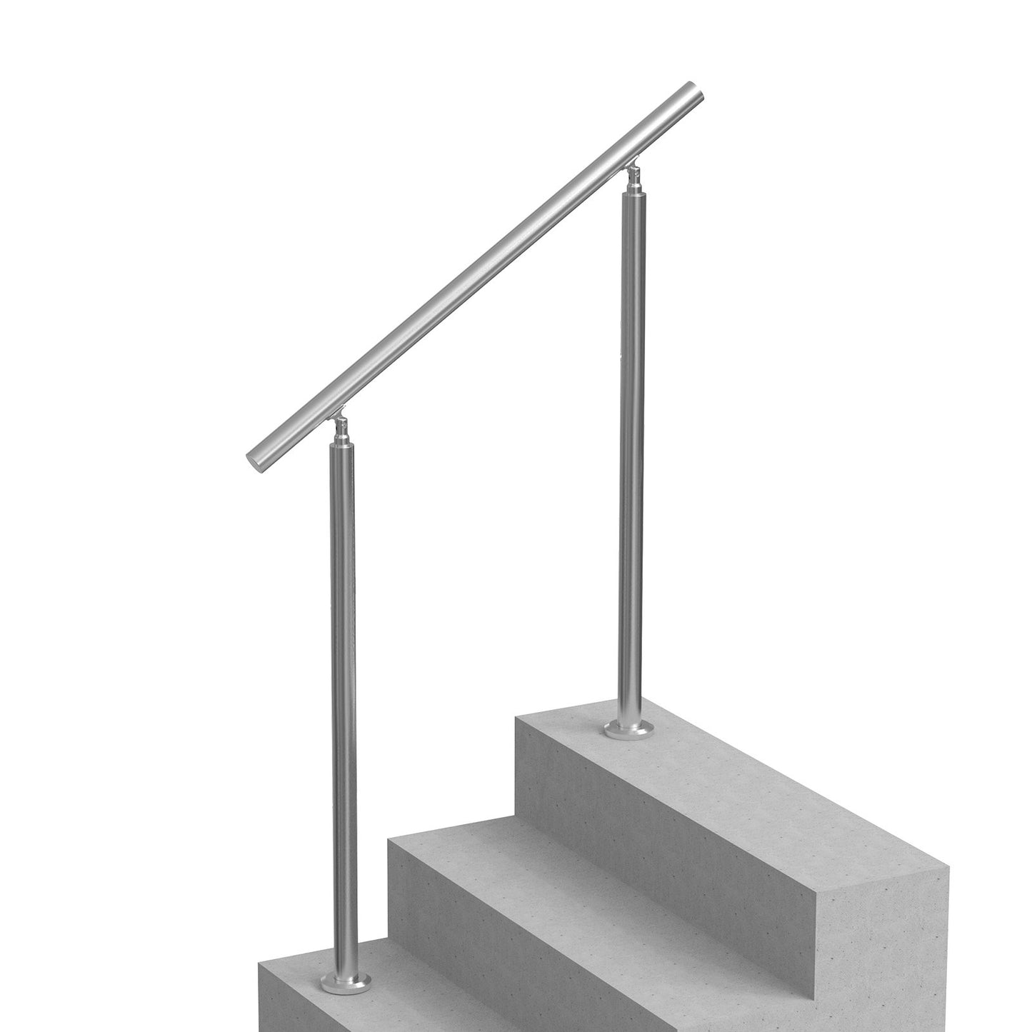 Handrails for Outdoor Steps, 39.4in / 100cm Length Stair Hand Rail Kit, Transitional Stainless Steel Railings with Installation Kit, Double-column Staircase Handrails for Seniors,Porch & Deck