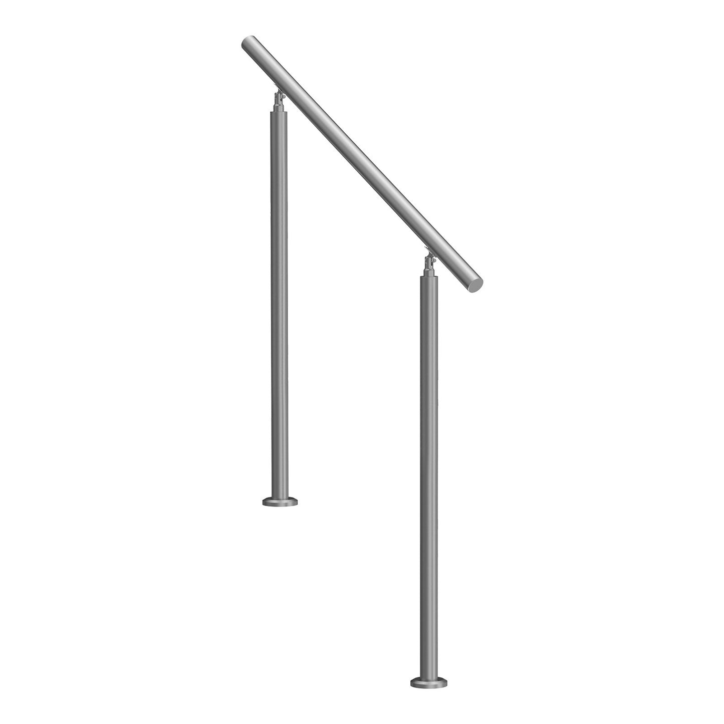 Handrails for Outdoor Steps, 39.4in / 100cm Length Stair Hand Rail Kit, Transitional Stainless Steel Railings with Installation Kit, Double-column Staircase Handrails for Seniors,Porch & Deck