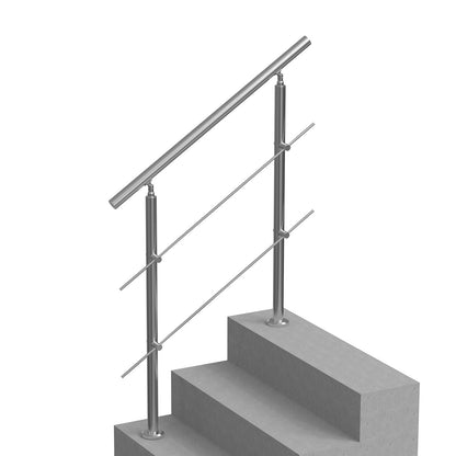 100.1 cm Handrails for Outdoor Steps 2 Crossbars Staircase for Porch Deck