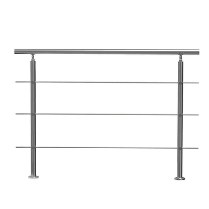 149.9 cm Handrails for Outdoor Steps 3 Crossbars Staircase for Porch Deck