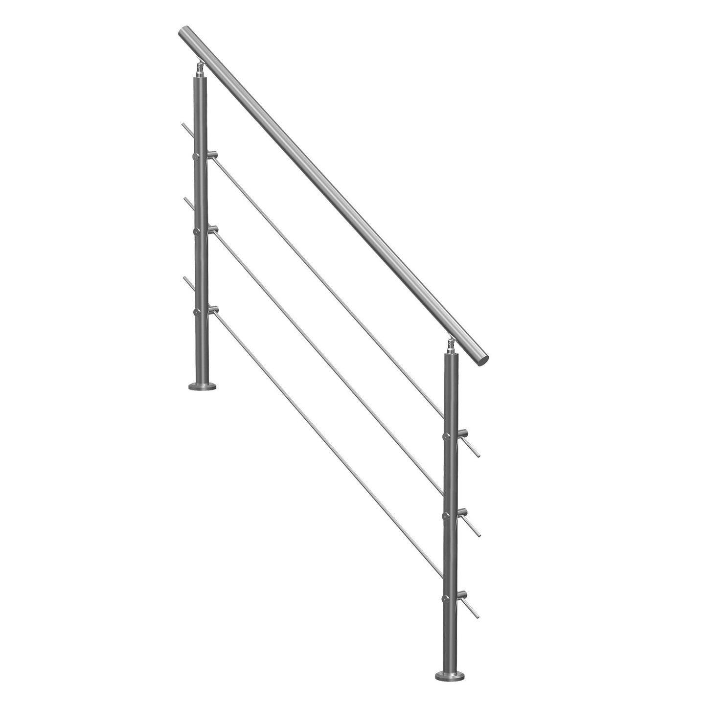 149.9 cm Handrails for Outdoor Steps 3 Crossbars Staircase for Porch Deck