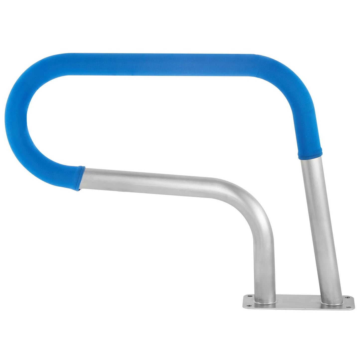Pool Rail 30x22" Pool Railing 304 Stainless Steel 250LBS Load Capacity Silver Rustproof Pool Handrail Humanized Swimming Pool Handrail with Blue Grip Cover & M8 Drill Bit & Self-taping Screws