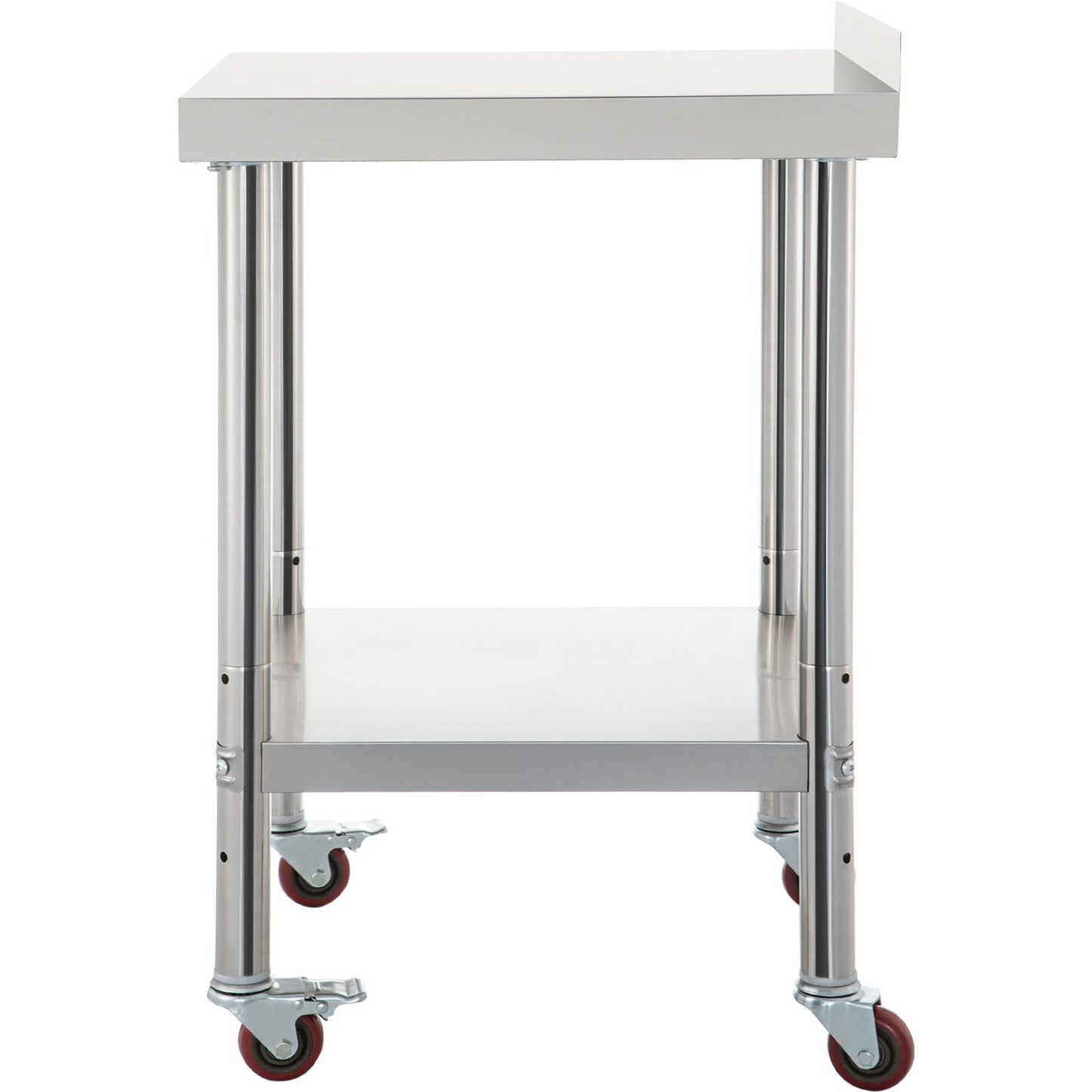 Stainless Steel Prep Table, 36 x 24 x 35 Inch, 440lbs Load Capacity Heavy Duty Metal Worktable with Backsplash Adjustable Undershelf & 4 Casters, Commercial Workstation for Kitchen Restaurant