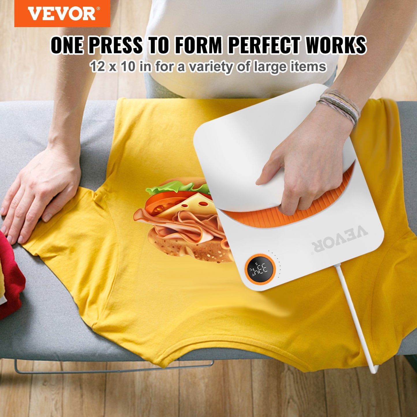 Heat Press 30.5 cm x 25.4 cm Portable Easy Press Sublimation Transfer DIY T-shirt