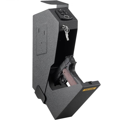 Handgun Safe Box Fingerprint Pistol Gun Safes Gun Storage Case Handgun Holder Quick Access Security Lock Key Vault