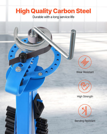 Manual Bending Machine, Pipe Tube Bender with 14 Bending Dies, 200° Heavy-Duty Bending Tool for Copper Aluminum Iron Pipes, Ideal for HVAC Air Conditioning Refrigerator Auto Repair