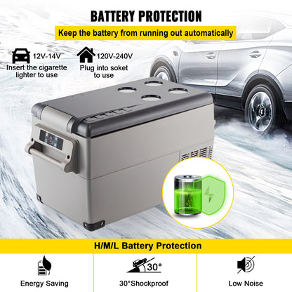 KITGARN Car Refrigerator 35L Compressor Portable Small Refrigerator Refrige Car Refrigerator Freezer Vehicle Car Truck RV Boat Mini Electric Cooler Driving Travel Fishing Outdoor and Home Use