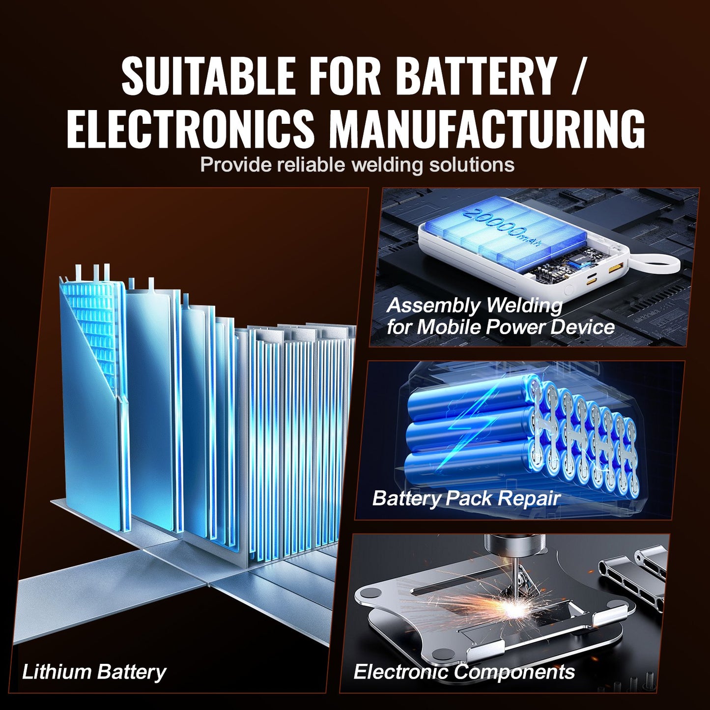 Battery Spot Welder, 788H Pulse Spot Welder & Battery Charger, Portable High-Power Battery Welding Machine with 2 Welding Modes and LED Lighting for 0.15mm Pure Nickel, 18650 14500 Battery Packs