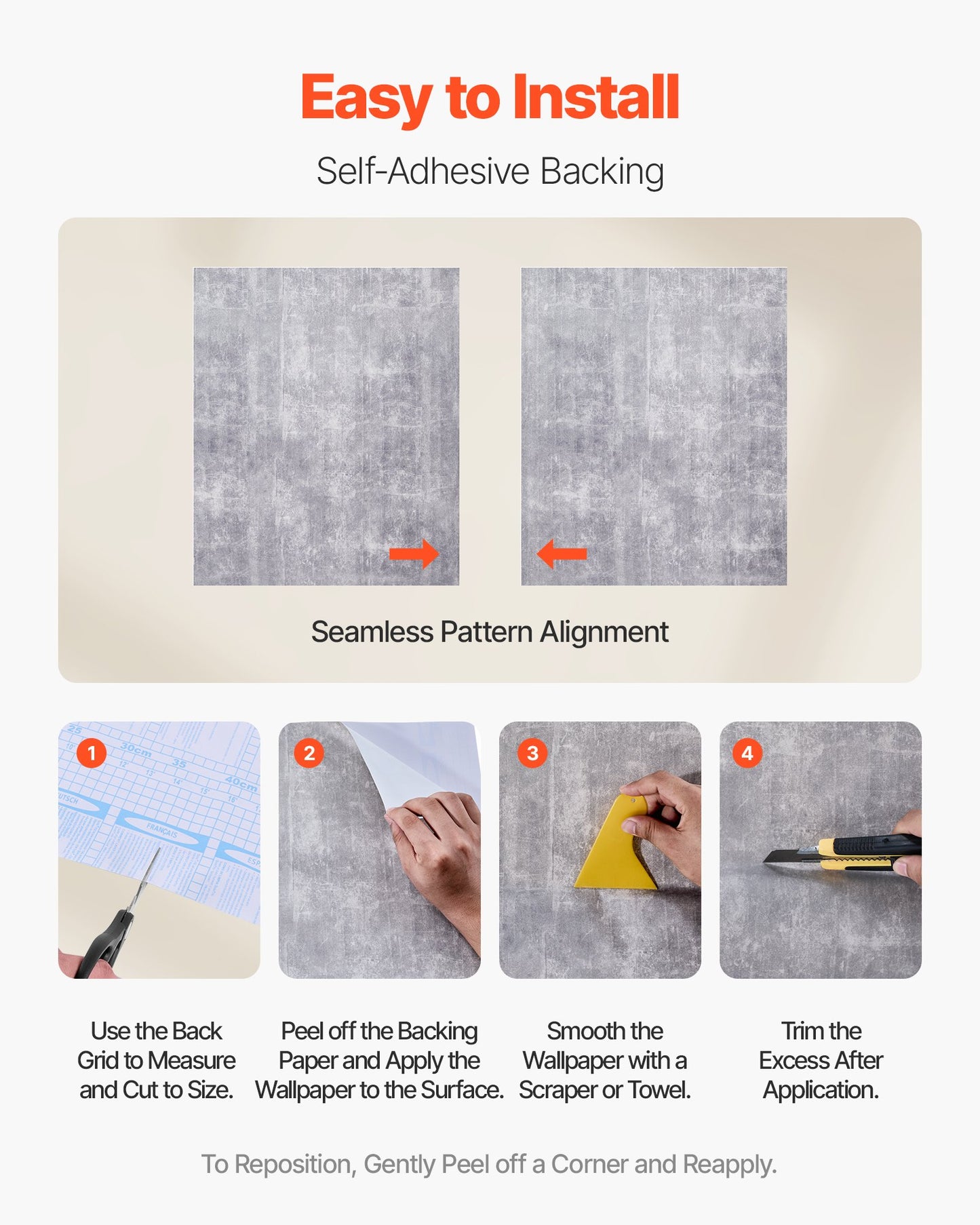 Peel and Stick Wallpaper, 40cm x 15m Contact Paper Waterpoof Self Adhesive, Easy to Clean Wall Decorative Vinyl Roll for Bedroom Kitchen Office Bathroom,Dark Gray Industrial Style