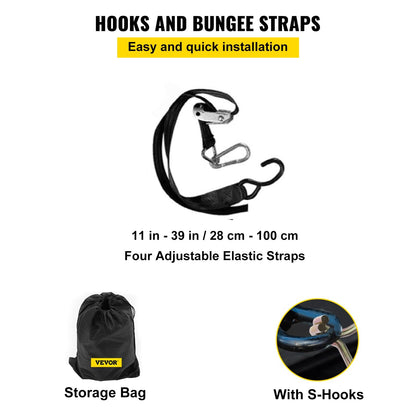 Ladungsnetz mit Maschengewebe, 2,44 m x 2,04 m großes Ladungsnetz für Pickup-Ladeflächen, robustes Ladungsnetz mit Klemmschnallen, S-Haken und Kreuzgurt, Ladungsnetz für Ladeflächen von Pickups, Anhängern, SUVs und Jeeps (2,44 m x 2,03 m)