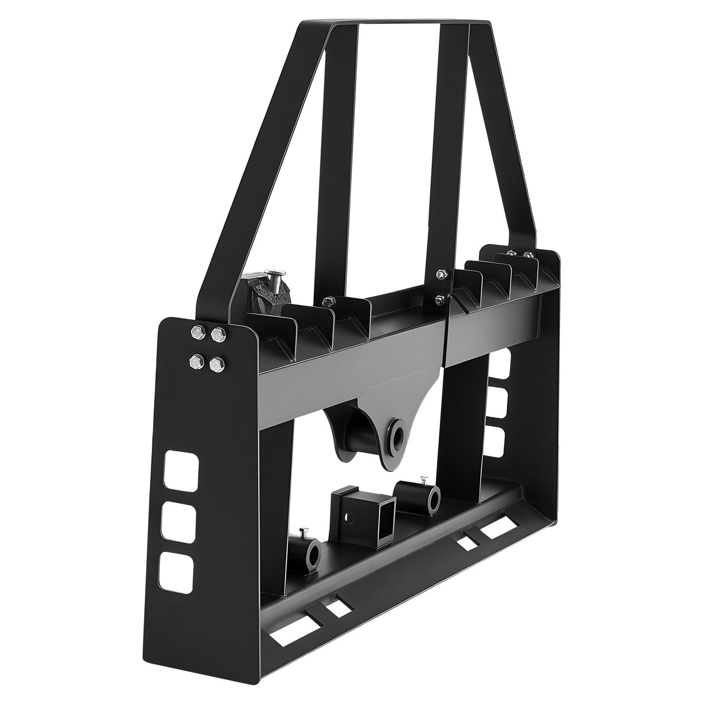 Skid Steer Pallet Fork Frame, 1814 kg Rated Capacity, 115 cm Pallet Fork Frame Attachments with 50.8 mm Hitch Receiver & Spear Sleeves, Fit for Quick Attach Tractor Loaders, Frame Only