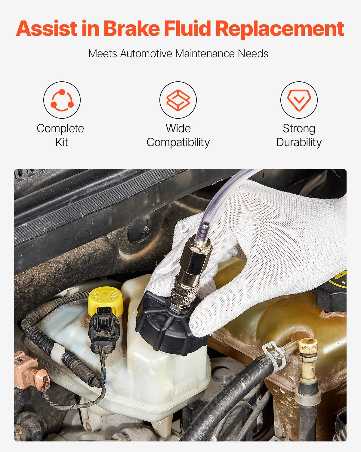 Brake Master Bleeder Kit, 12 Pcs, Professional Brake Bleeder Adapter Set with Complete Kit & Handle, Durable Brake Bleeder Adapter for Brake Fluid Filling Fit for Most New & Old Vehicles