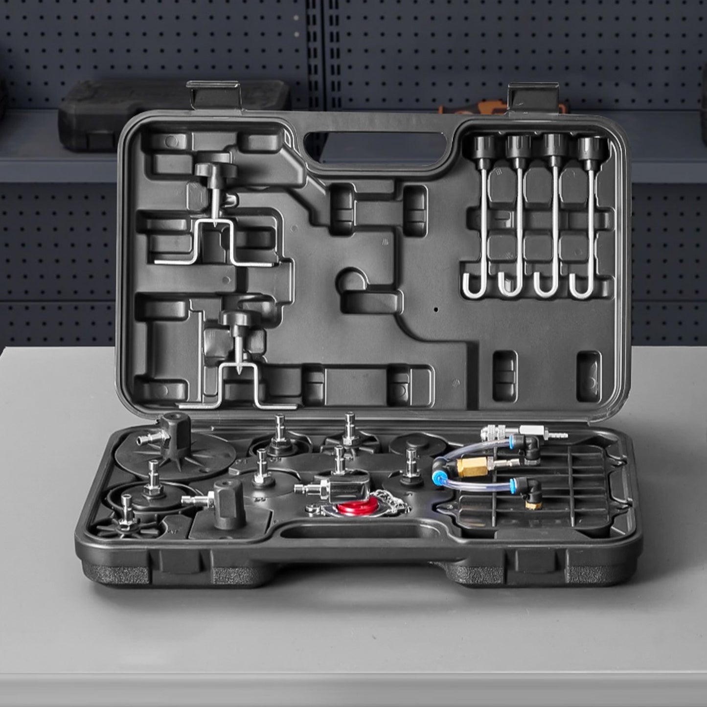 Brake Master Bleeder Kit, 12 Pcs, Professional Brake Bleeder Adapter Set with Complete Kit & Handle, Durable Brake Bleeder Adapter for Brake Fluid Filling Fit for Most New & Old Vehicles