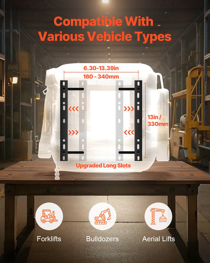 Universeller Gabelstaplersitz, Traktorsitz mit verstellbarer Rückenlehne, Armlehne, Kopfstütze und Sicherheitsgurt, sicherer Traktorsitz mit Mikroschalter, ergonomischer Rasenmähersitz für Kompaktlader und Bulldozer