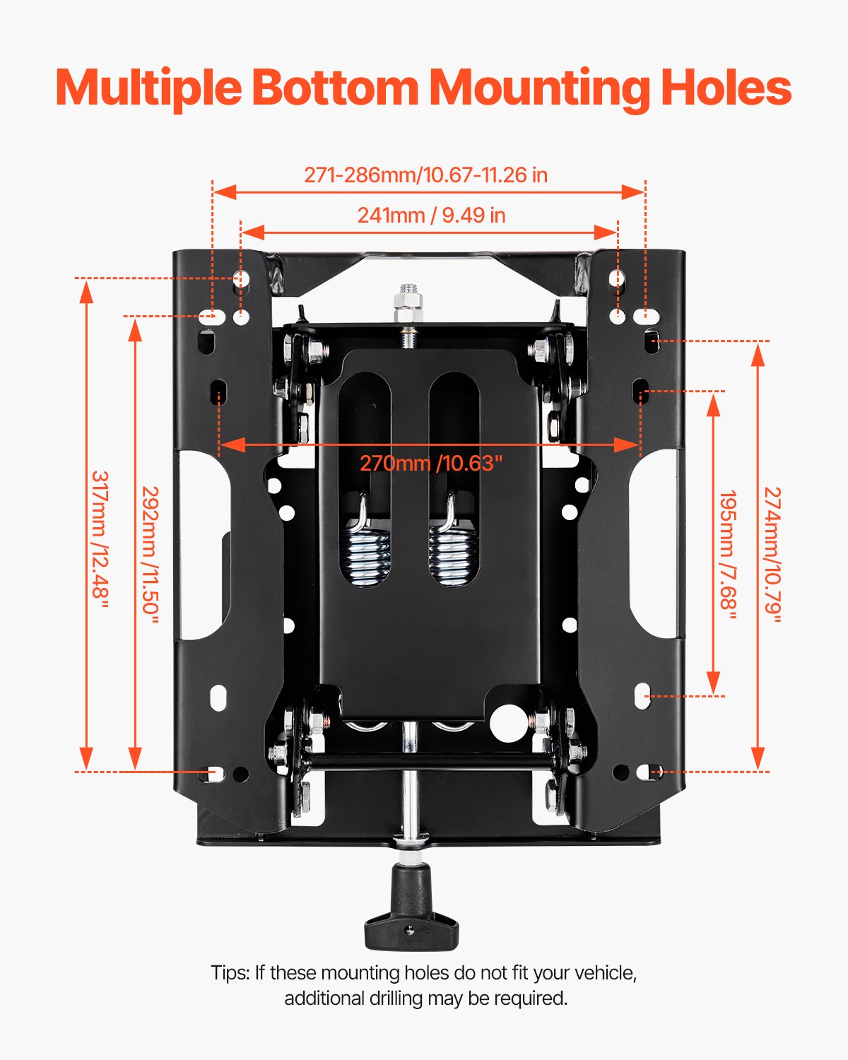 Seat Suspension Kit Without Seat Slider Track, Universal Air Ride Seat Suspension for Zero Turn Lawn Mower, Adjustable Tractor Seat Suspension ‎Kit Compatible with Forklift, Bulldozers Seat