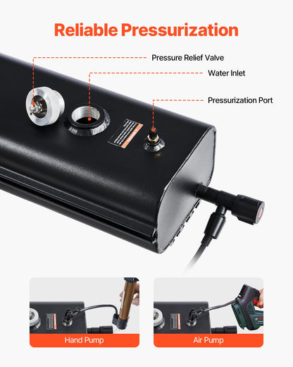 Roof Rack Water Tank, 4.5 Gal, Multi-Dispensing Outdoor Tank with 2 Splash-Guard Panels & T-slot, High-Capacity Aluminum Tank with Pressurization Port, Fit for Trunks, Roll Bars, Crossbars