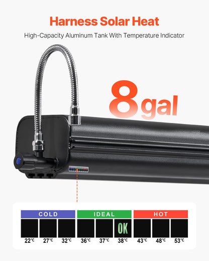 Roof Rack Water Tank, 8 Gal, Multi-Dispensing Outdoor Tank with 2 Splash-Guard Panels & T-slot, High-Capacity Aluminum Tank with Pressurization Port, Fit for Trunks, Roll Bars, Crossbars