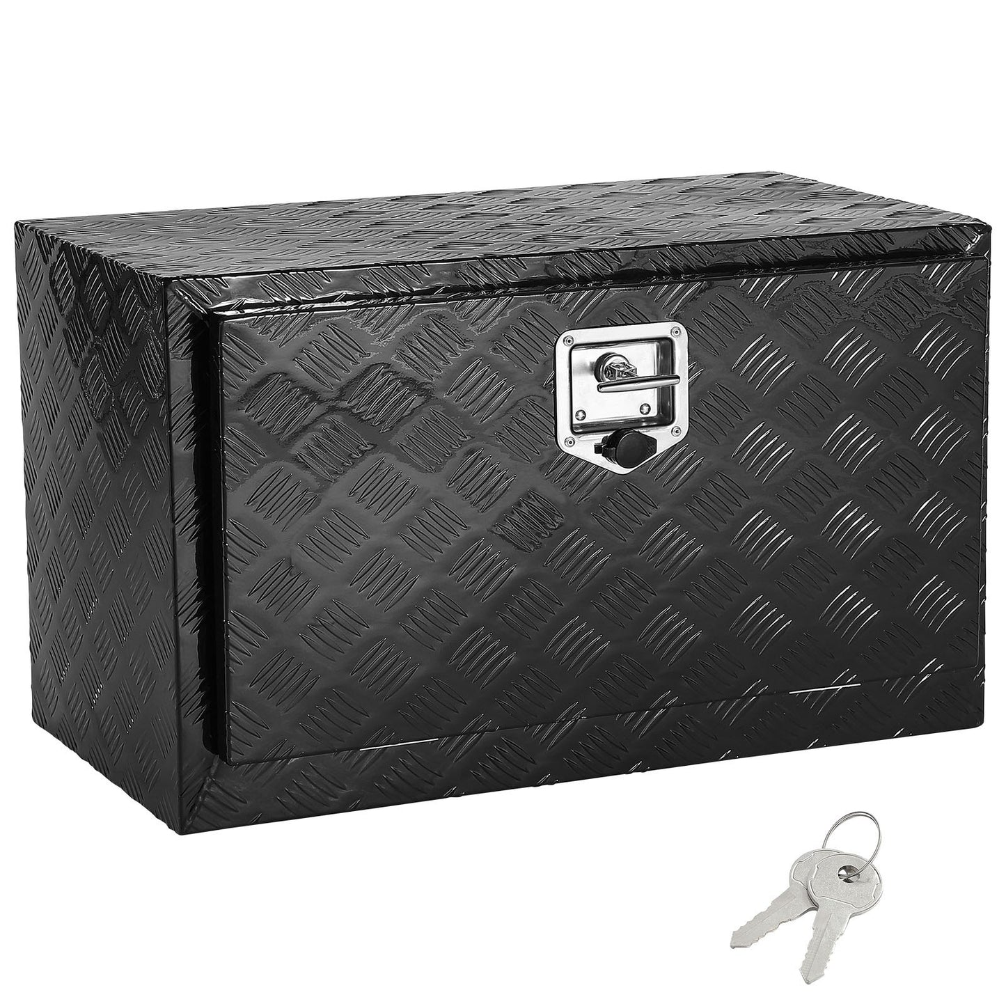 Underbody Truck Box, 36" x 14" x 16" Pickup Storage Box, Heavy Duty Aluminum Diamond Plate Tool Box with Lock and Keys, Waterproof Trailer Storage Box with T-Handle Latch for Truck, Van, Trailer