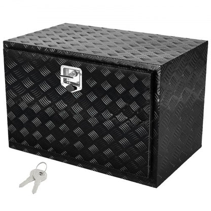 Underbody Truck Box, 36" x 24" x 24" Pickup Storage Box, Heavy Duty Aluminum Diamond Plate Tool Box with Lock and Keys, Waterproof Trailer Storage Box with T-Handle Latch for Truck, Van, Trailer