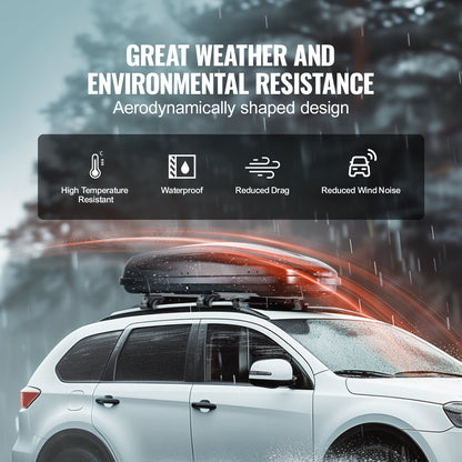 Rooftop Cargo Carrier, 8 Cubic Feet Roof Cargo Box, ABS Hard Shell Roof Box, with Dual-Sided Opening and 2 Reinforced Straps, Aerodynamic, Suitable for most Crossbar, for Car, Wagon, SUV, Black