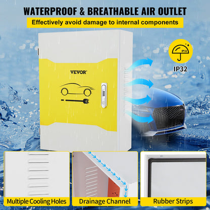 Tesla Charger Station Box, 70x50x25cm, Outdoor Cable Box Charging Box Cable Organizer, IP32 Waterproof Dustproof Cool Roll Steel Electrical Enclosure Box, for Tesla Wall Connector