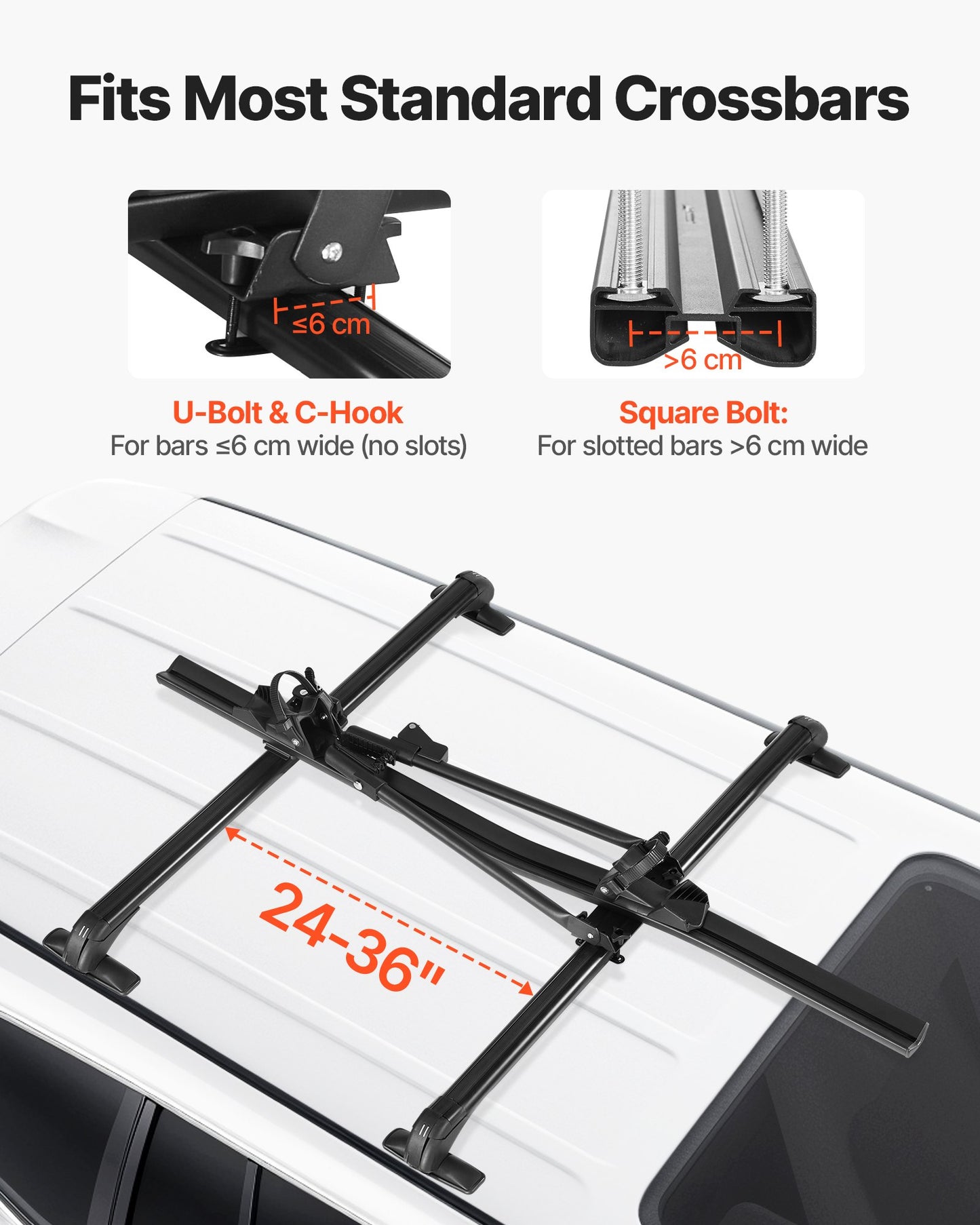 Roof Bike Rack, 15 kg Capacity, Upright Roof Mount Bicycle Rack with Secure Locking System for Most Standard Crossbars, Aluminum Upright Rooftop Bike Rack, 1 Bike Carrier for Car SUV, Black