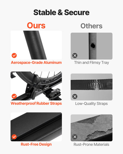 Roof Bike Rack, 15 kg Capacity, Upright Roof Mount Bicycle Rack with Secure Locking System for Most Standard Crossbars, Aluminum Upright Rooftop Bike Rack, 1 Bike Carrier for Car SUV, Black