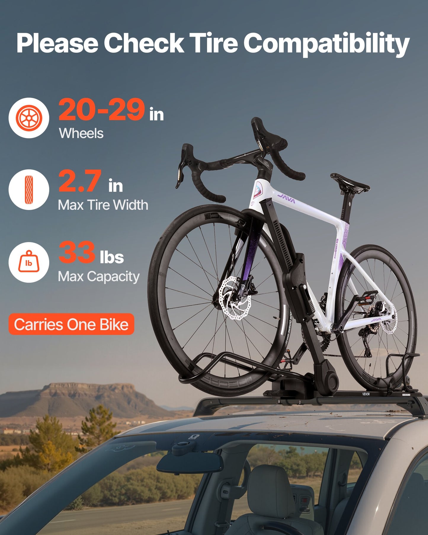 Roof Bike Rack, 15 kg Capacity, Foldable Upright Roof Mount Bicycle Rack with Locking Systems & Adjustable Arm for T-Slot Crossbars, Upright Rooftop Bike Rack 1 Bike Carrier for Car SUV, Black