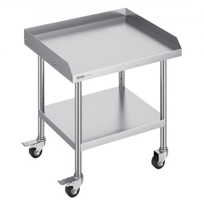 Stainless Steel Work Table 61x71.1 cm Commercial Food Prep Table W/ 4 Casters