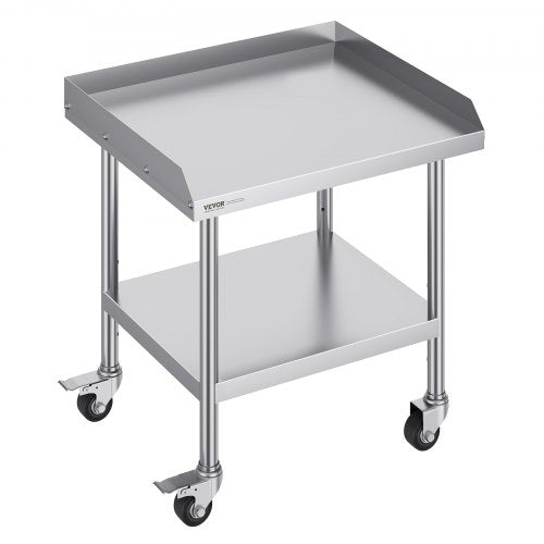 Stainless Steel Work Table 61x71.1 cm Commercial Food Prep Table W/ 4 Casters
