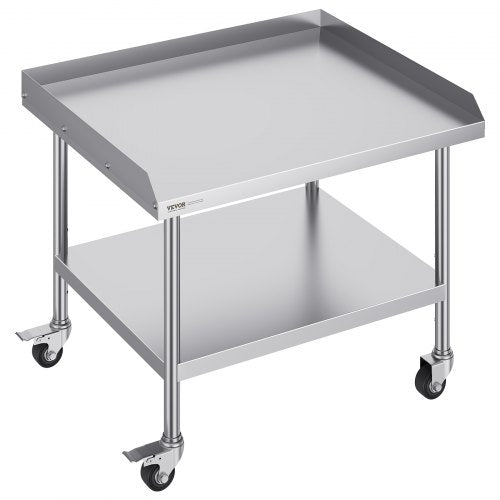 Stainless Steel Work Table 76.2x91.4 cm Commercial Food Prep Table W/ 4 Casters